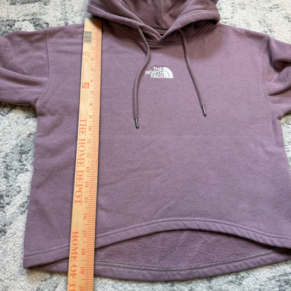 The North Face Womens XS Mauve Purple Cropped High Low Fleece Hoodie Sweatshirt - Picture 5 of 5